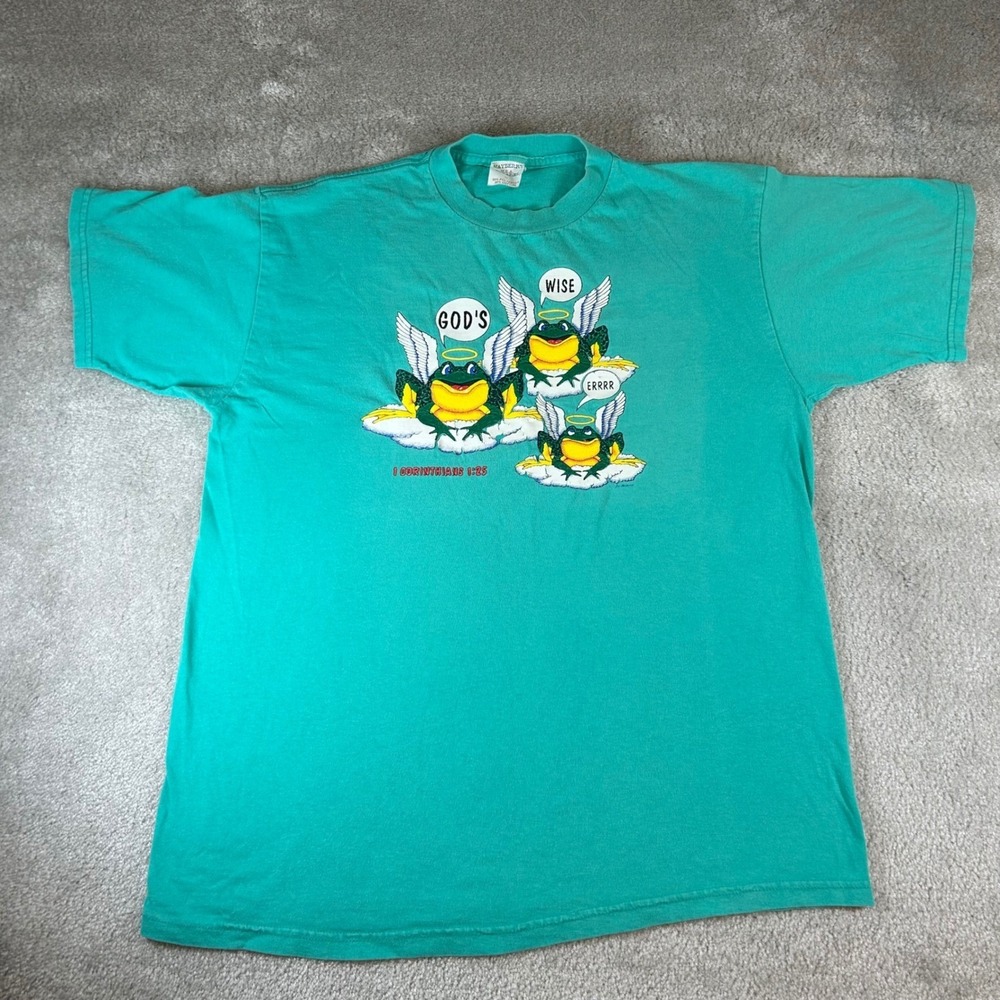 Vintage 90s God's Wise Errr T-Shirt Budweiser Parody USA Jesus Tee Men's Size XL